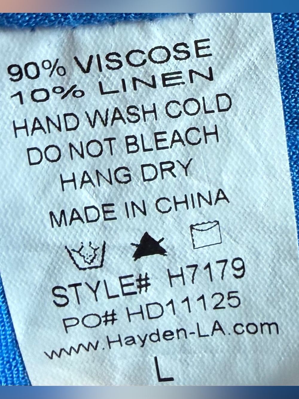 Hayden Los Angeles Linen Blend Floral Smocked Mini Dress Large Blue Puff Sleeve - Picture 8 of 8